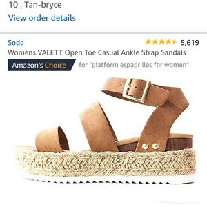 Tan Wedge 3-strap sandals